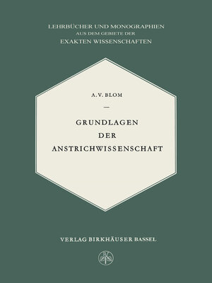 cover image of Grundlagen der Anstrichwissenschaft
